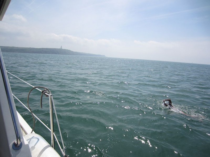 Cap Griz Nez,  France in Sight - Adriano Passini English Channel Crossing 2013
